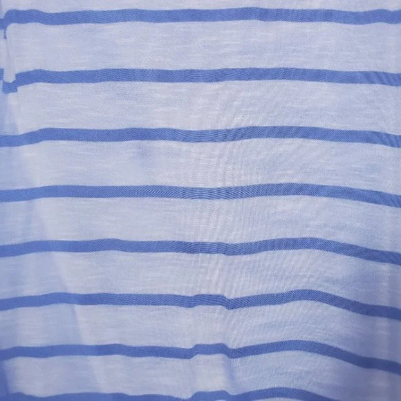 Soprano Striped Tank Top with Sheer Cover Up Womans Size S Blue White - Picture 3 of 8